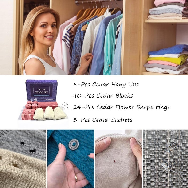 Cedar Space Cedar Blocks for Clothes Storage, 100% Aromatic Red Ceder Blocks, Cedar Planks, Cedar Accessories for Closets Storage, 72 Pcs - Image 4